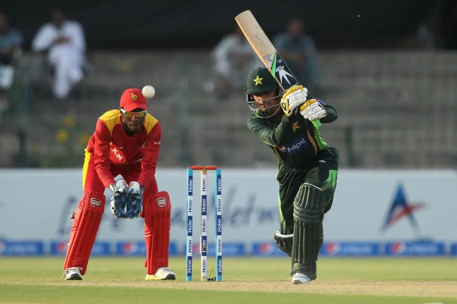 Babar Azam during his international debut match against Zimbabwe